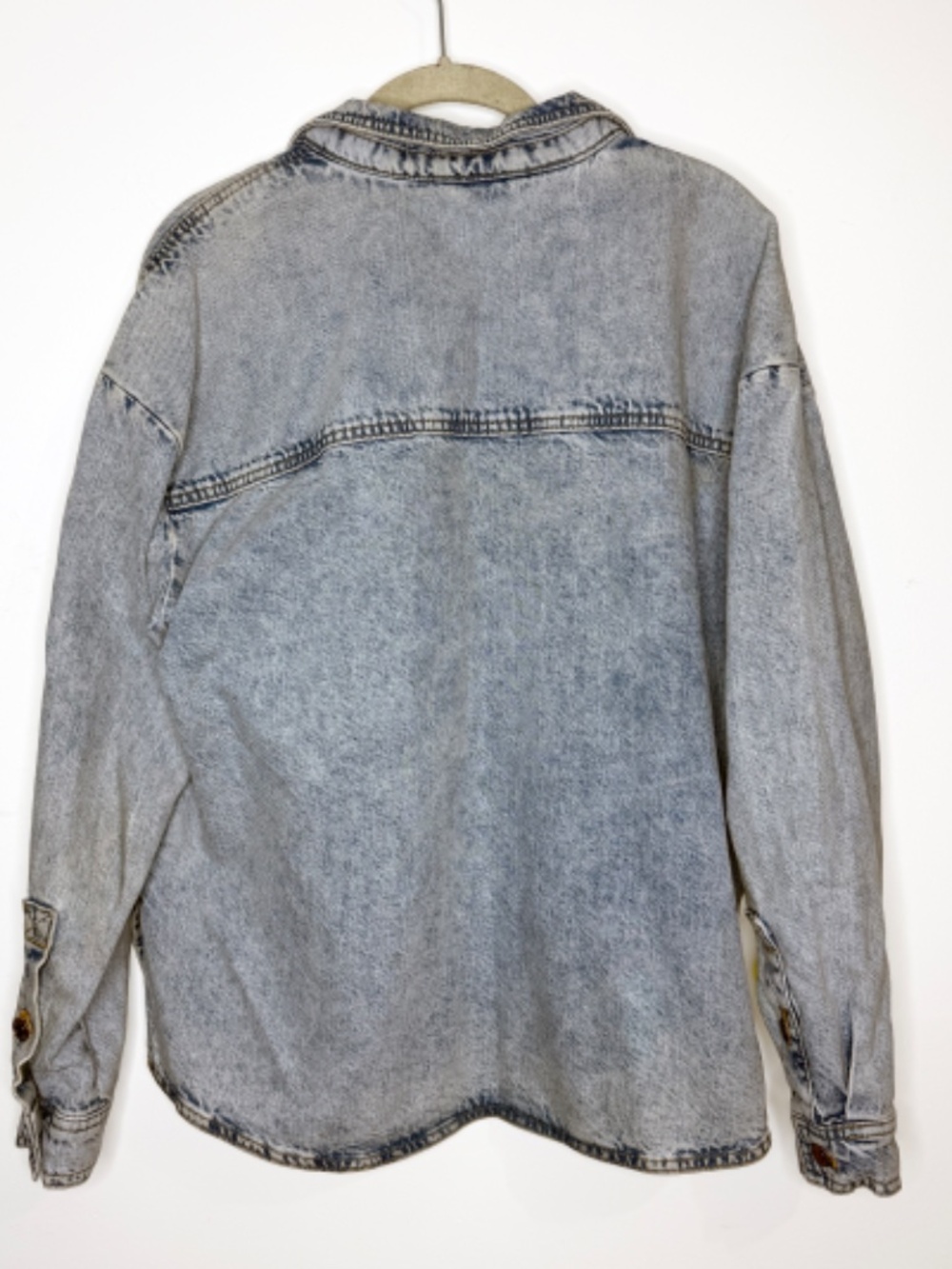 Pilcro Becca Denim Popover Shirt XS Custom Tiger Patch - Picture 7 of 11